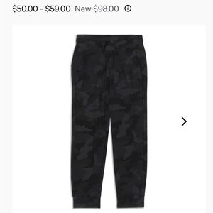 Lululemon Heritage Black/ Grey Camouflage capri jogger size 12